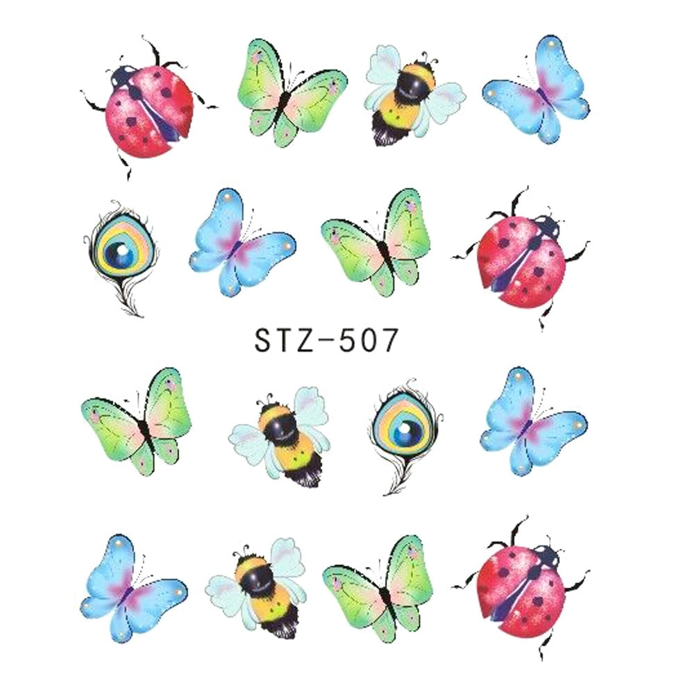 butterfly flower water transfer decal sliders for nail