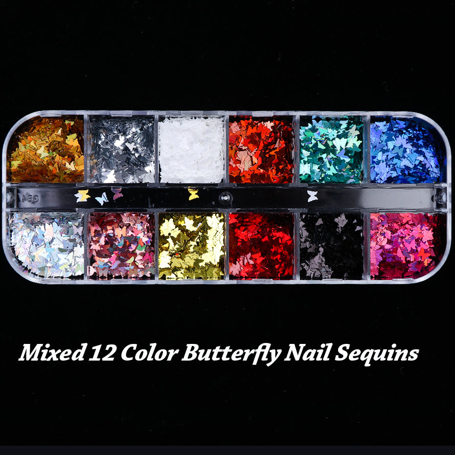 Symphony Butterfly Sequin Nail Decoration