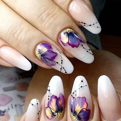 Butterfly Flower Water Transfer Decal Sliders For Nail