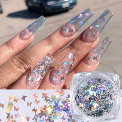 Symphony Butterfly Sequin Nail Decoration