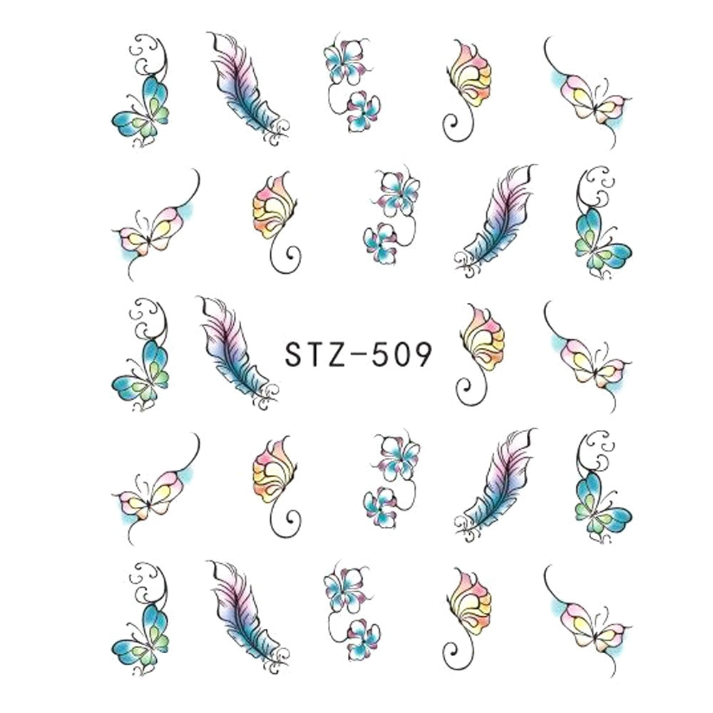 butterfly flower water transfer decal sliders for nail