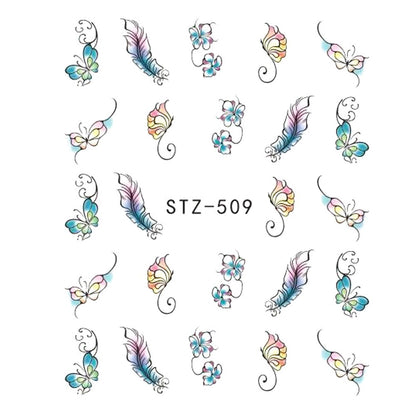 Butterfly Flower Water Transfer Decal Sliders For Nail